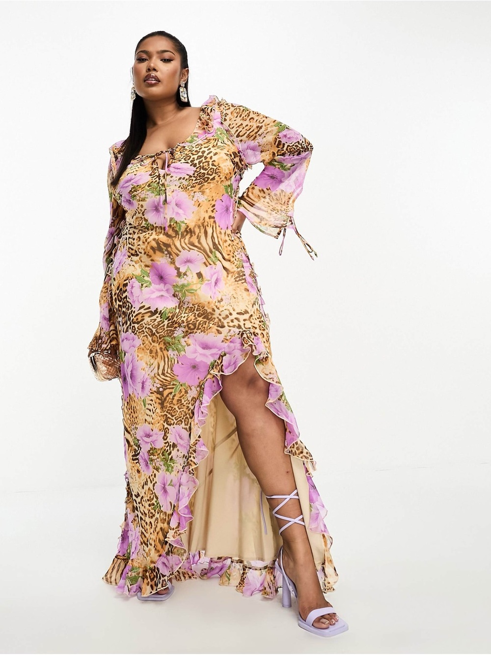 ASOS DESIGN Frill Maxi Dress 👗 🐆💜💜💜💜 ‼️SIZE 12‼️